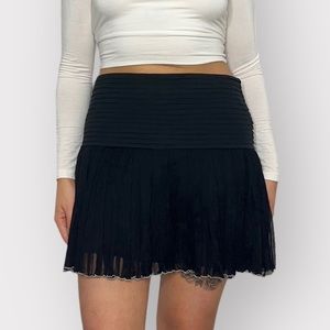 NEW! Retro Y2K, Designer, Isabel Marant, black, pleated, layered, mini skirt